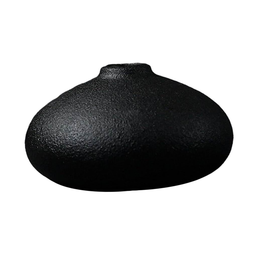 Black Ceramic Vase Modern Flower Vase Pottery Desktop Decorative Planter Pot for Home Garden Decoration: A
