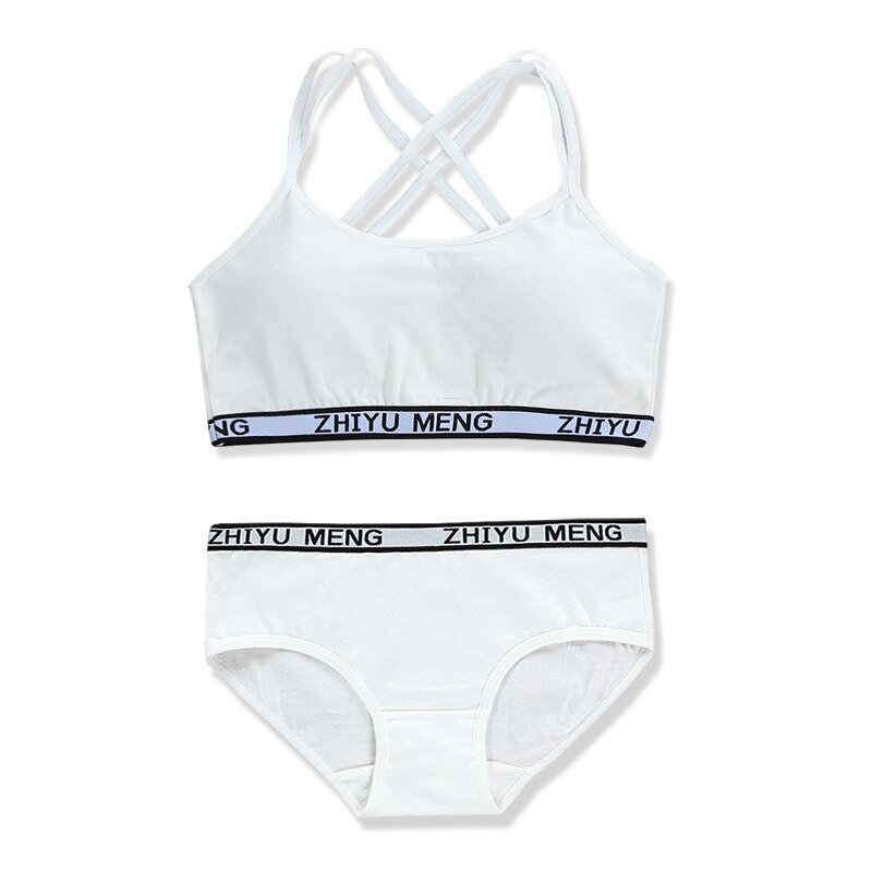 Young Girls Underwear Set Teenage Clothes Sport Training Bra Girls Bra and Panties Sets 8-16Y Sport Bra Set