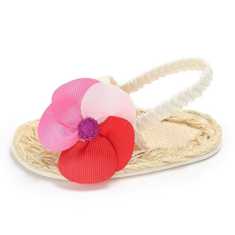 Summer Newborn Infant Baby Girls Flower Straw Sandals Summer Toddler Baby Girls Shoes Beach Shoes