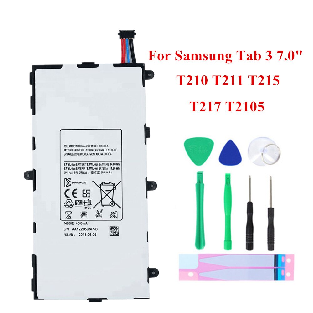 T4000E Tablet Batterij Voor Samsung Galaxy Tab 3 7.0 ''Batterijen Vervanging T211 T210 T215 T217A T2105 P3210 P3200 Bateria
