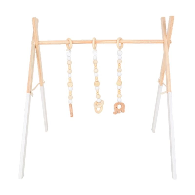 1Set Nordic Cartoon Baby Wooden Gym Fitness Frame Rack Hanging Pendant Toys Kit Toddler Infant Room Decorations