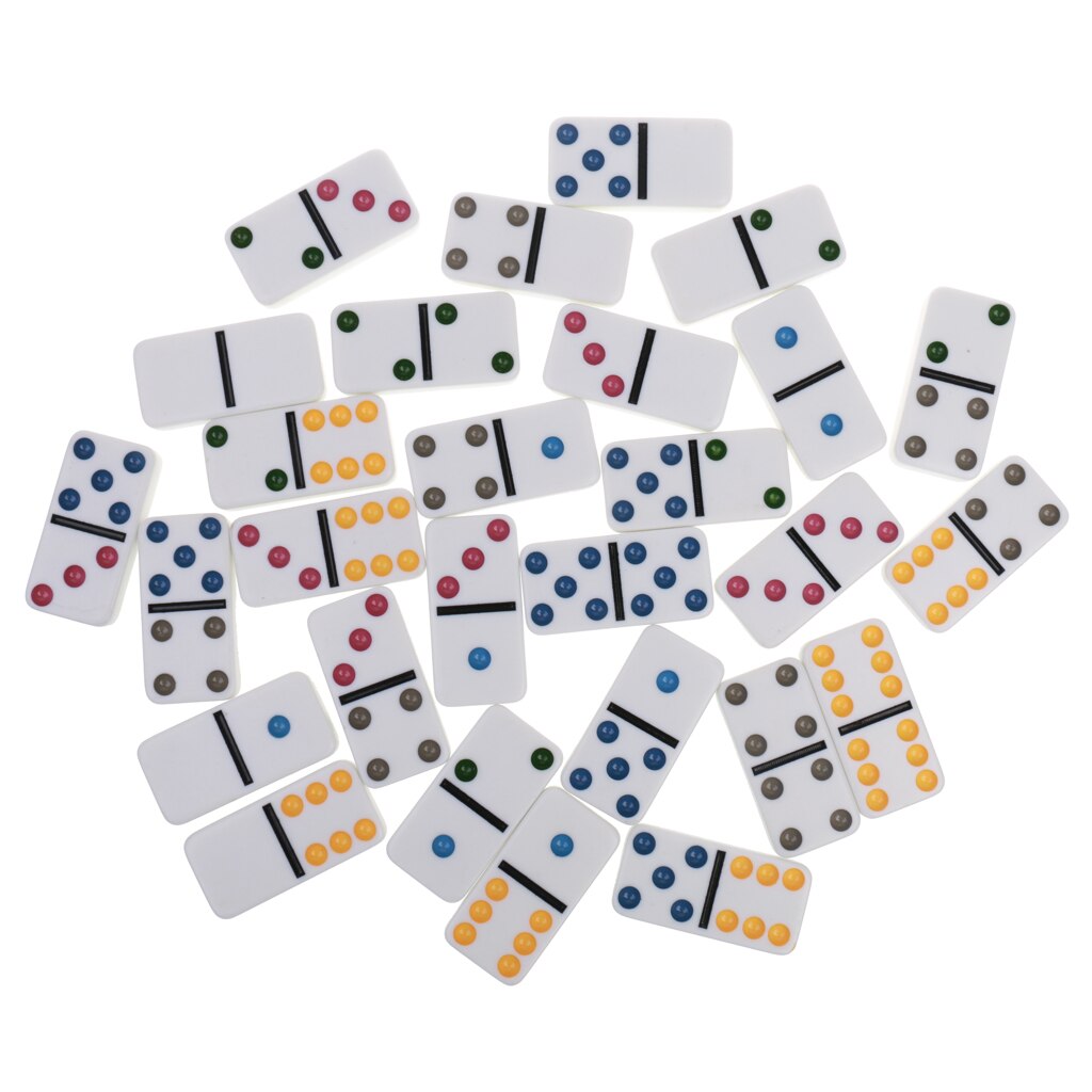 Dobbelt seks domino sæt  of 28 vintage domino rejser familie legetøj hvid farverig traditionel domino sæt klassisk legetøj barn