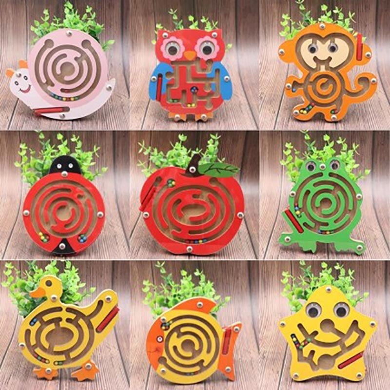 Kinderen Vroeg Leren Educatief Houten Speelgoed Magnetische Doolhof Puzzel Labyrint Brain Teaser Spel Educatief