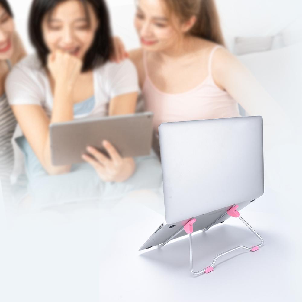 Klappbarer tragbarer laptopständer, betrachtungswinkel/höhenverstellbare halterung aus aluminiumlegierung, unterstützt 10-17- zoll-notebook