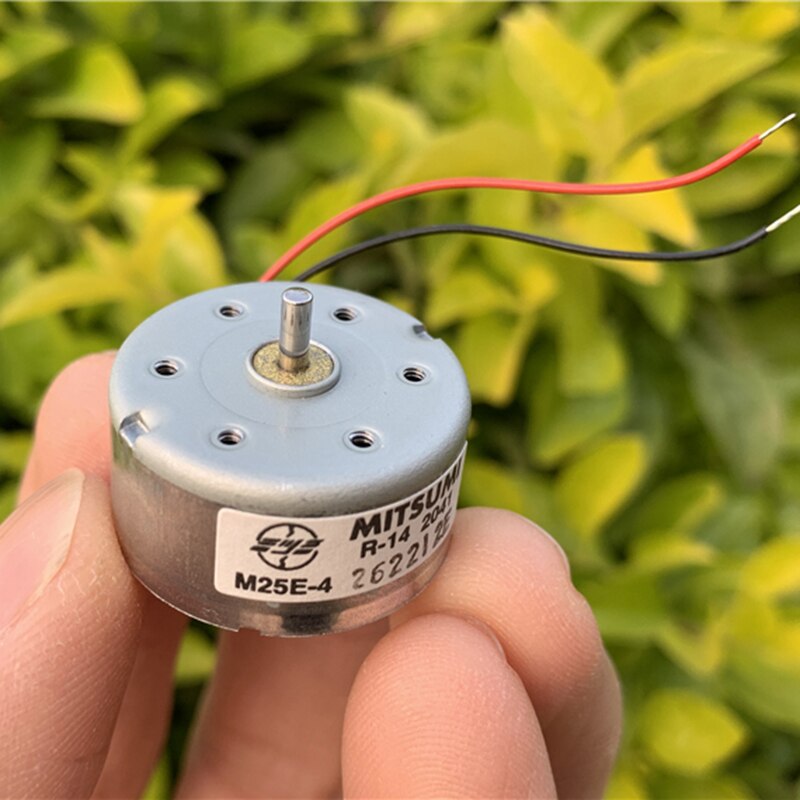 MITSUMI M25E-4 Mini RF-300CA Solar Power Motor DC 3V~6V 5500RPM 24mm Diameter Micro Round Spindle Motor DIY Hobby Toy Model