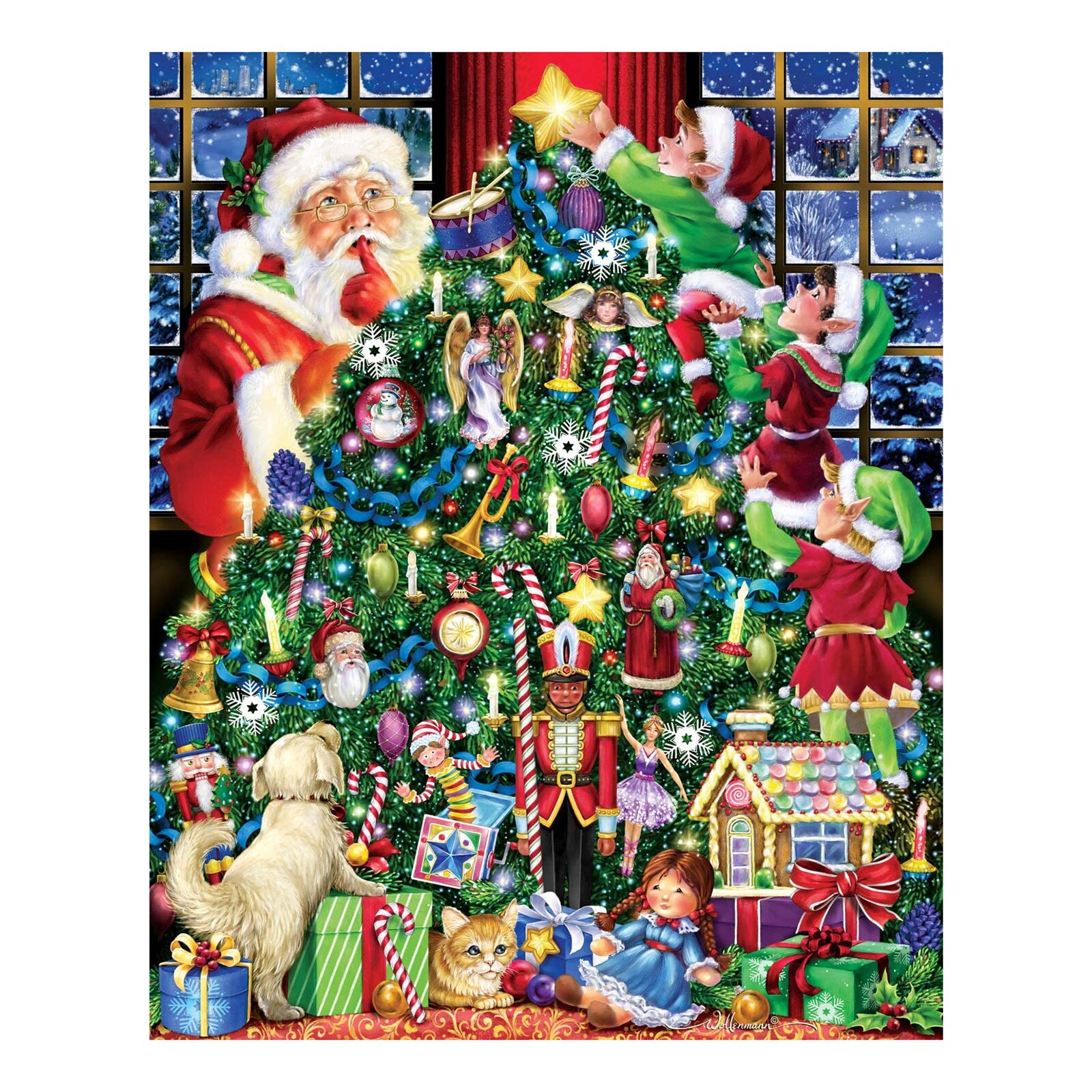 Happy Christmas 500/1000Pcs Puzzle Pieces Exercise Memory Relieve Stress Jigsaw Puzzles NIN668: G 1000pcs