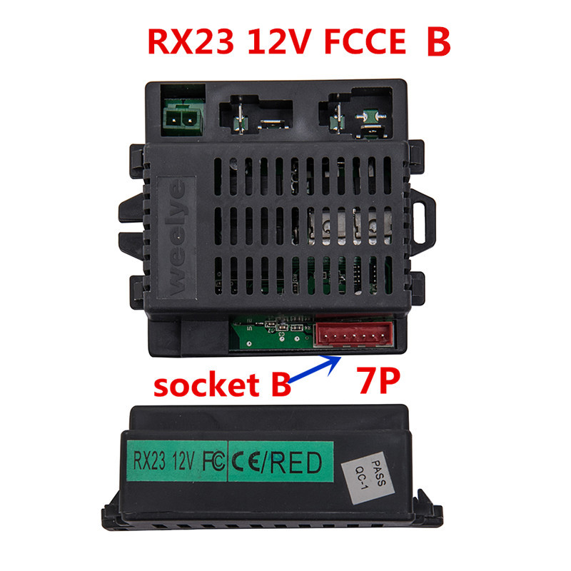 Weelye elektryczny samochód dziecięcy 2.4G odbiornik zdalnego sterowania Bluetooth, Wellye, zabawki do jeżdżenia RX23 RX37 RX18 RX7 RX41: RX23 12V B FCCE