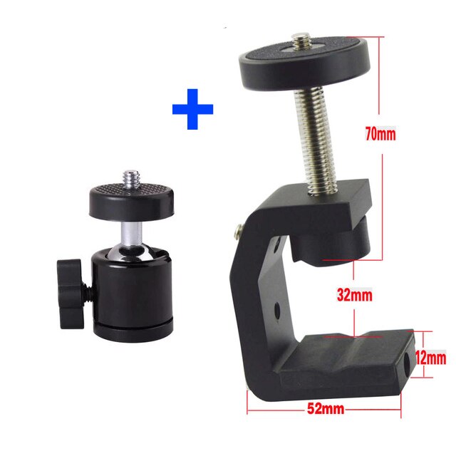 Outdoor Multifunction C Clip Tripod Ball Head Base Fixture Clamp For Cellphone Digital Camera Sports Camera: Red