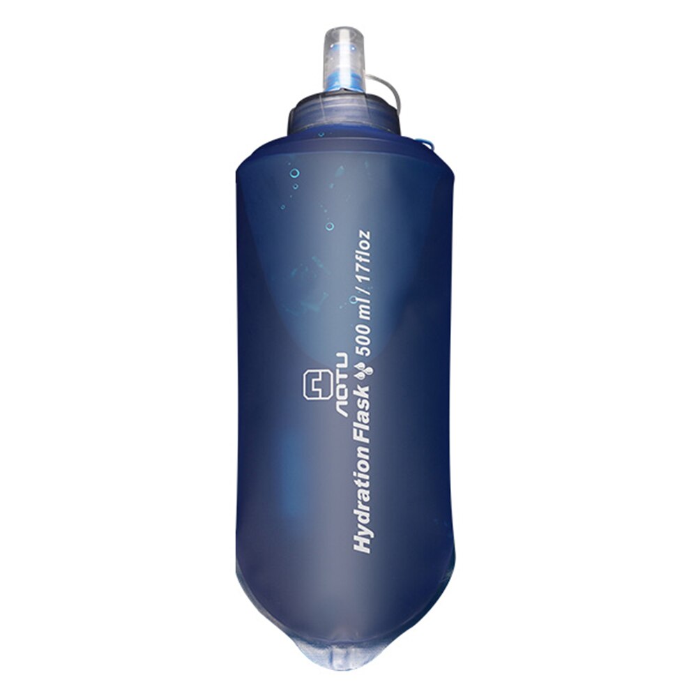 Saco de água ao ar livre fácil segurança exercício acessórios 500ml portátil dobrável ciclismo macio balão beber bolsa para aotu: Azul