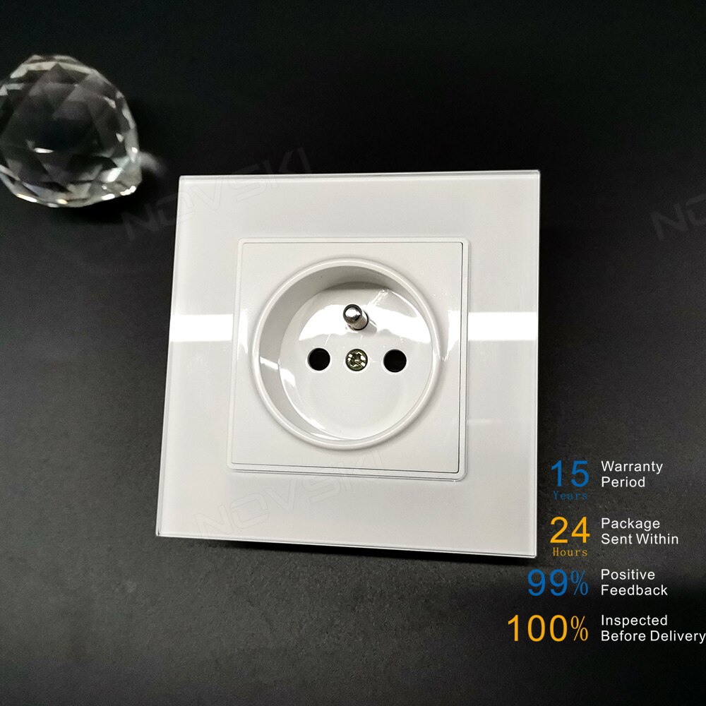Novski pop socket frans stopcontact , eu 16a stopcontact voor elektrische franse stekker 110-250v,  wit, zwart, goud , 86*86mm