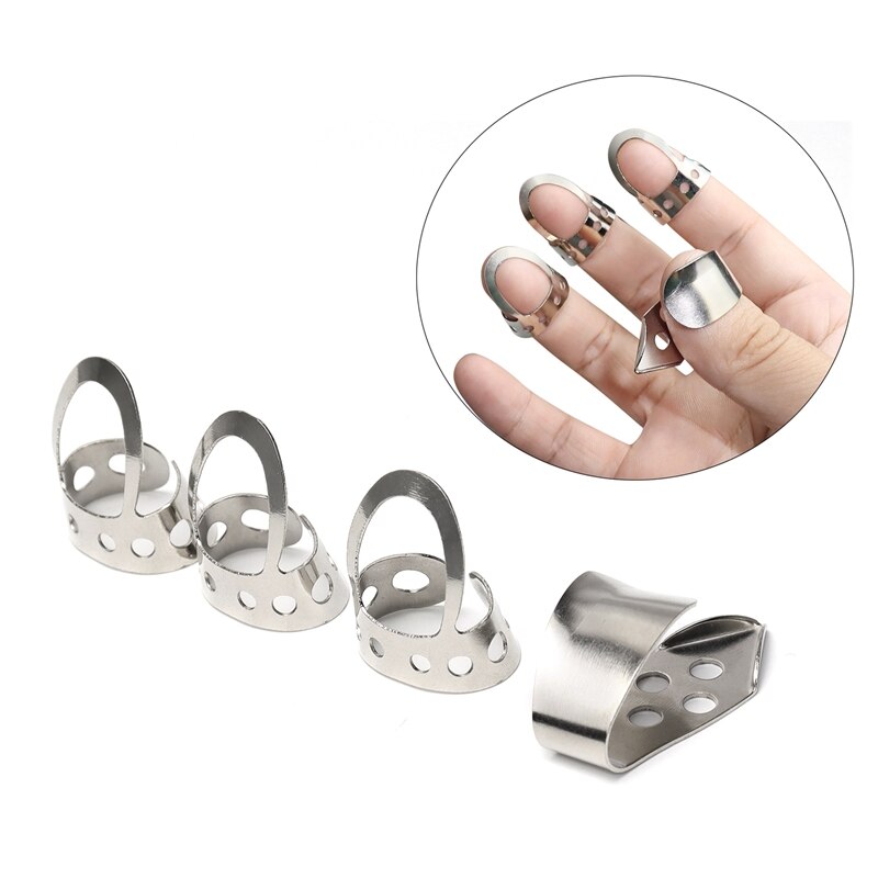for Acoustic Guitar Banjo Ukulele 4Pcs Metal Adjustable Thumb Finger Guitar Picks for Acoustic Guitar Banjo Ukulele