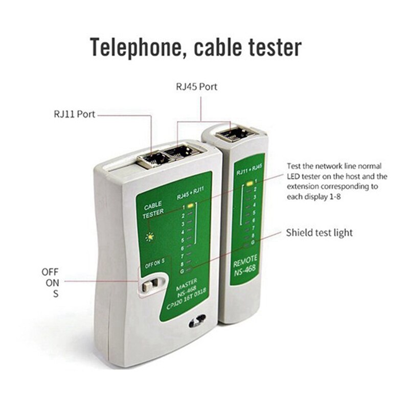 7 -teiliges netzwerkkabel-testgerät,  rj45 crimpzangen, abisolierzange, tragbares lan-netzwerk-reparaturset, kabeltester