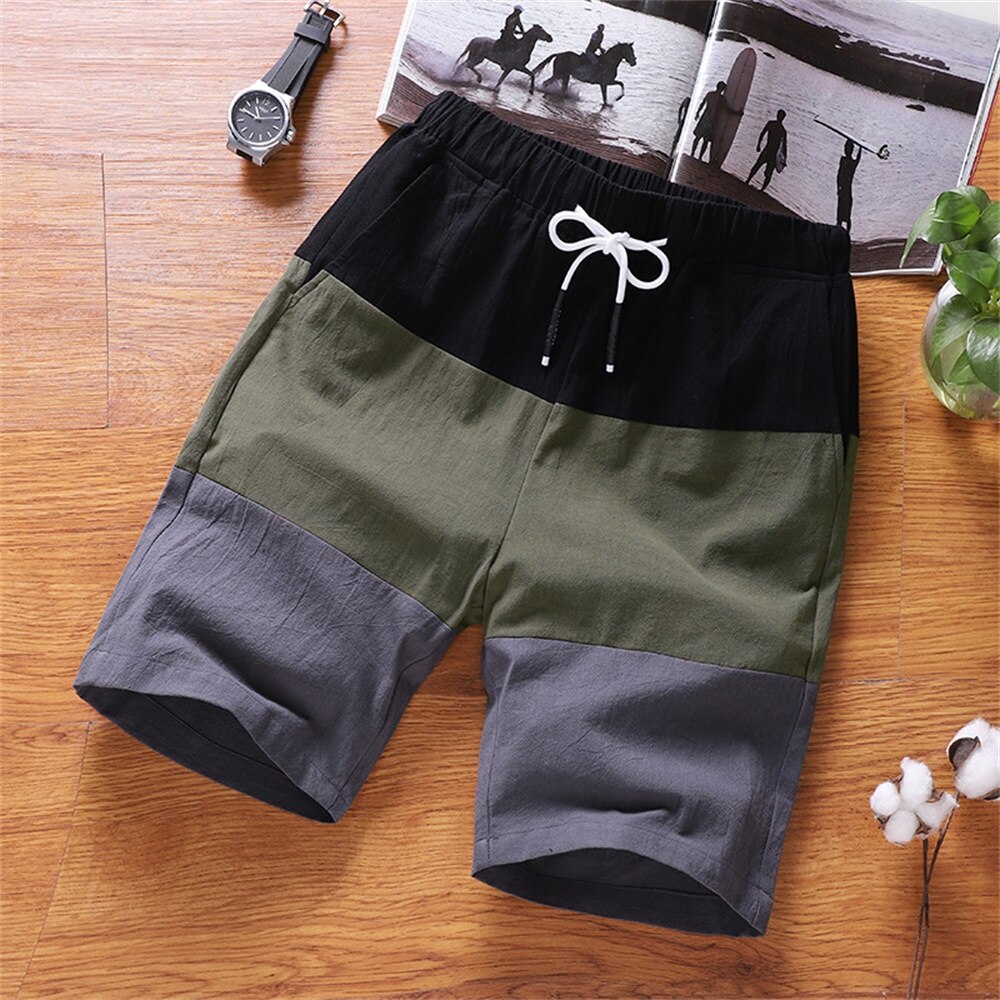 Men's Summer Quick-Drying Fashionable Atmosphere Comfortable Beach Shorts Simple Tide Brand: Army Green / 4XL