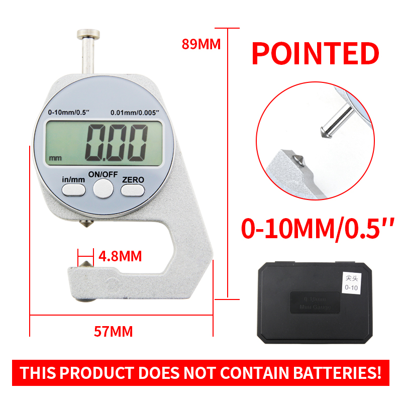 Digital Thickness Gauge Measuring Tools Electronic Thickness Meter Measure Thickness Of Paper Cloth Thin Metal Micrometer 0.01mm: 0-10mm T Thickness