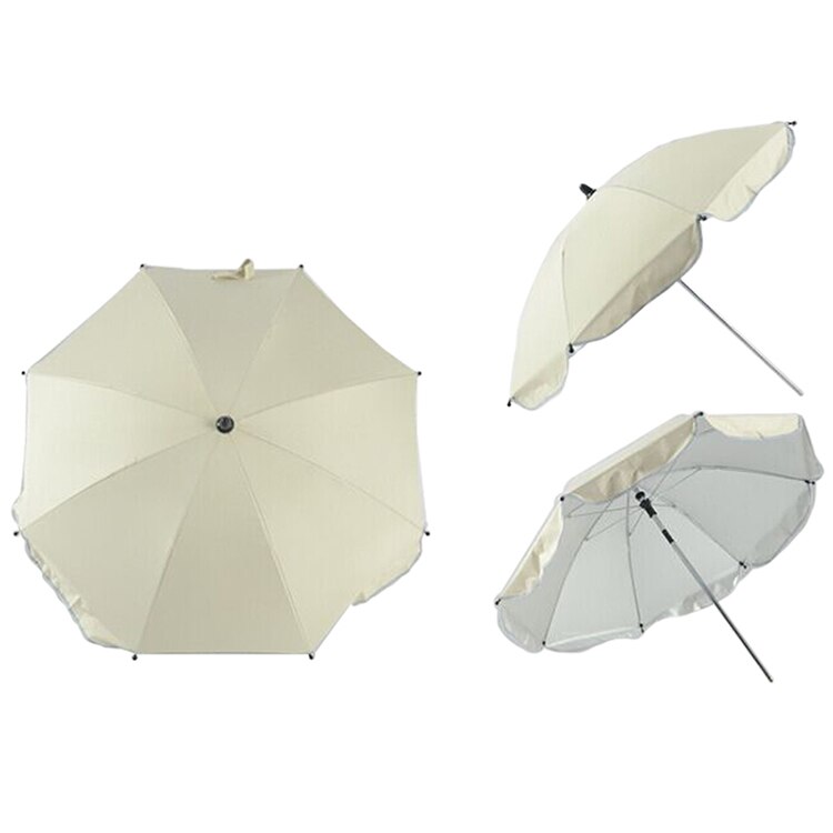 Sombrilla de cochecito de bebé de nailon Anti-UV cubierta de toldo de sol 360 paraguas de cochecito ajustables soporte elástico soporte de cochecito Accesorios: creamy white