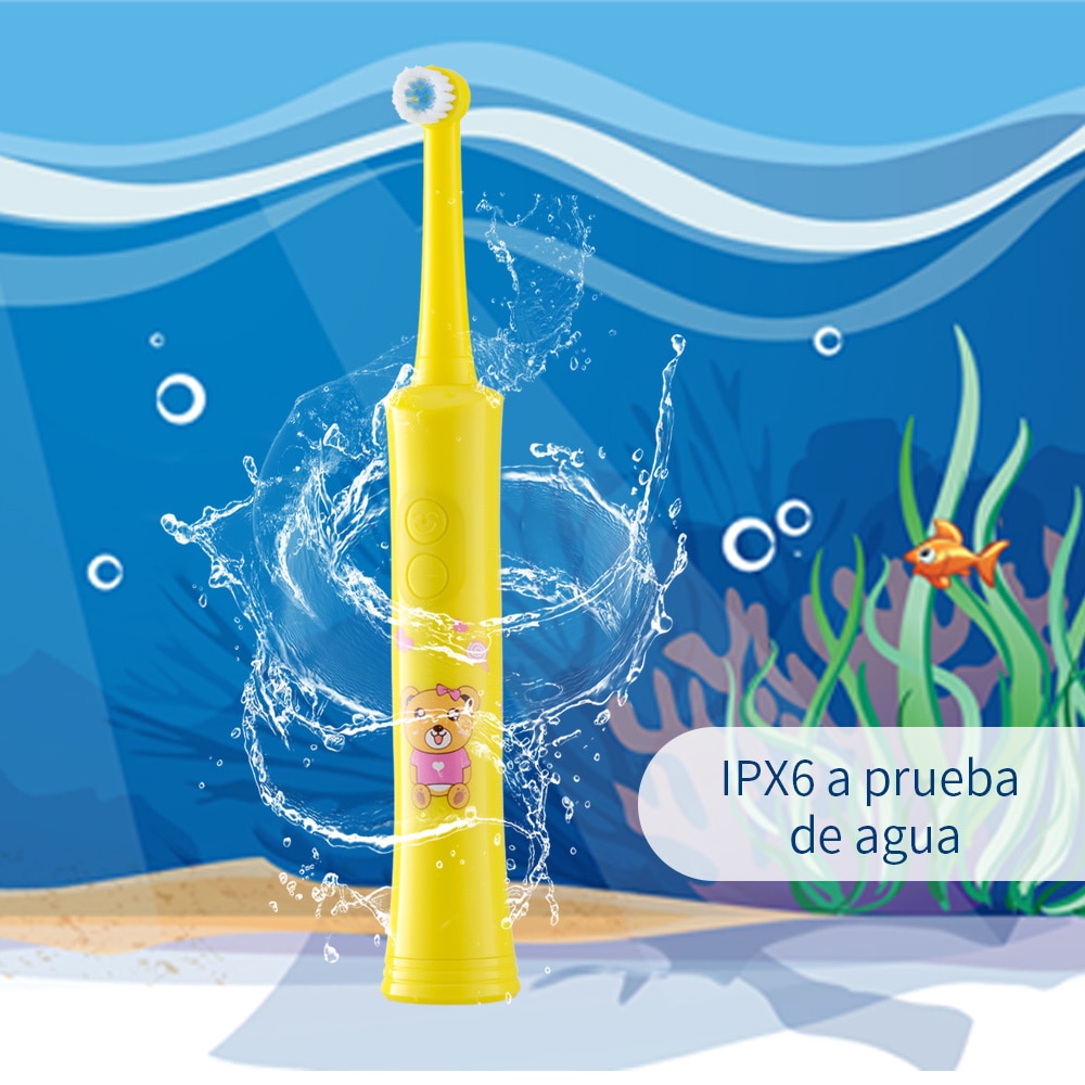 HERE-MEGA Roterende Elektrische Tandenborstel Kind Batterij Opladen Tandenborstel Dupont Borstel Hoofd Veilig Gezonde 2 Reiniging Modes