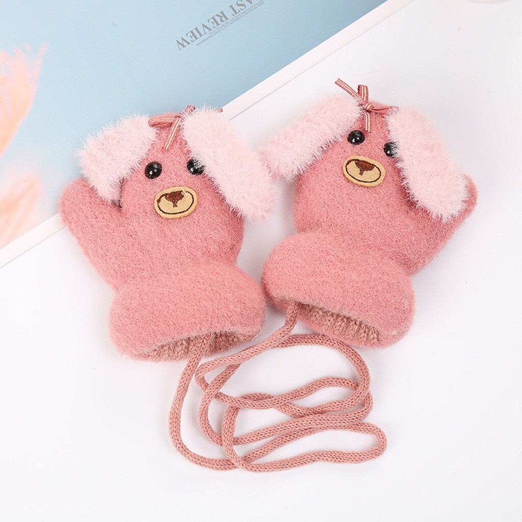 Inverno animali bambini guanti bambini bambini ragazzi ragazze inverno simpatico cartone animato animale caldo maglia guanti spessi Детские Варежки