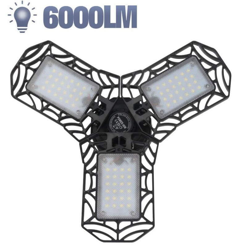 LED Garage Light 60W LED Ceiling Light Deformable Folding Pendant Light for Warehouse Corridor Stadium