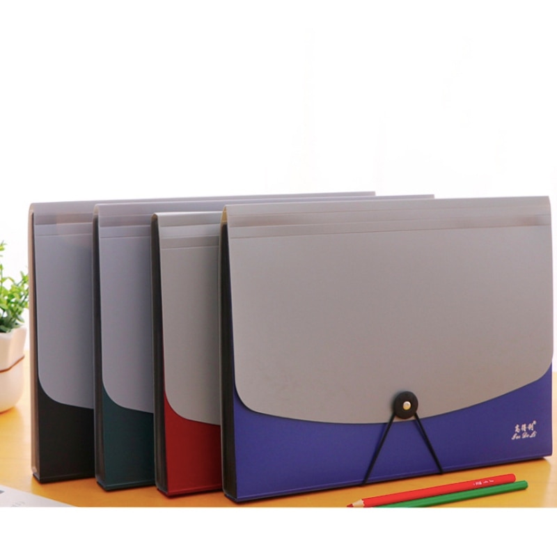 Simple Multi-layer A4 File Tray Magazine Folder Buckle Text bag note student papers Bag multi-layer File Box Office School