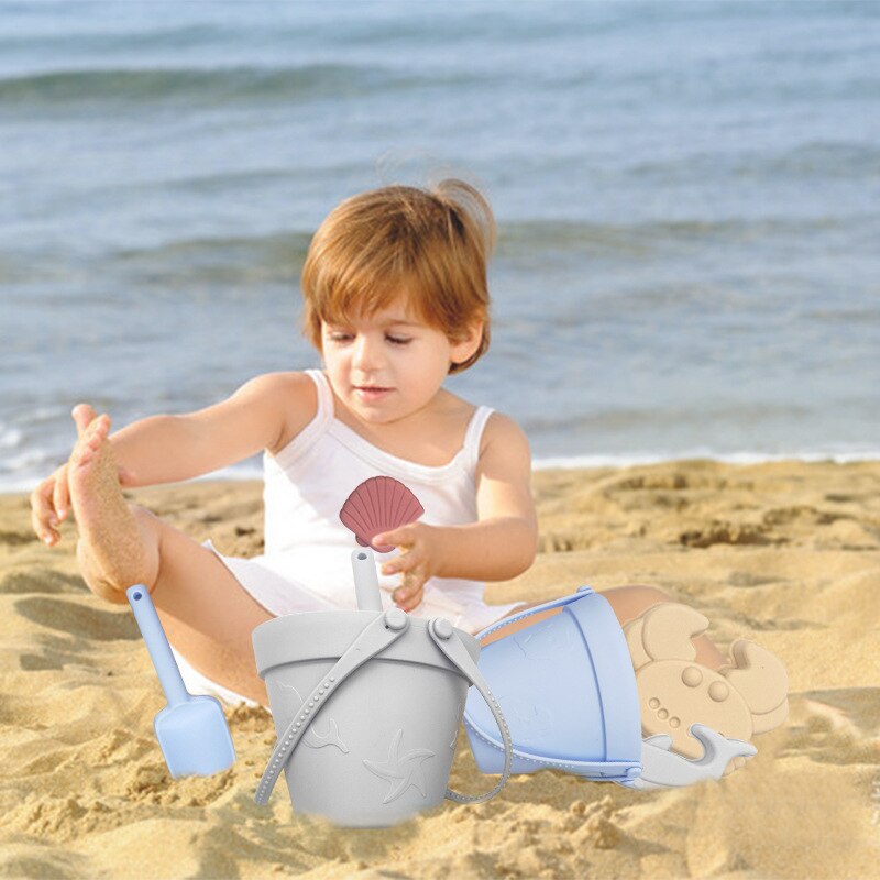 Jouets de plage en Silicone pour enfants, ensemble d&#39;outils de moulage de sable, jeu d&#39;eau d&#39;été pour bébé, jeu amusant, moule Animal mignon, jouet de bain de natation pour enfants