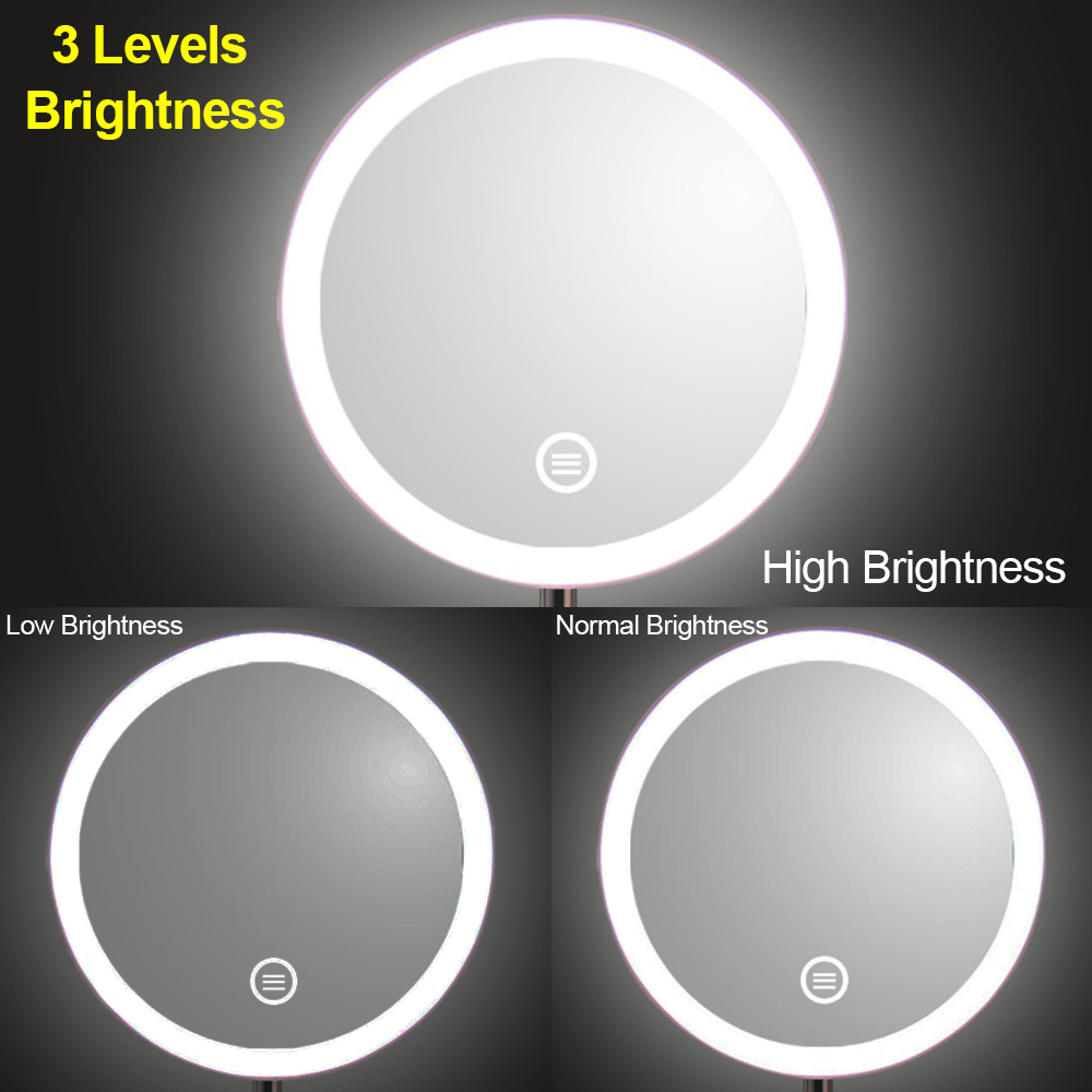 Desktop LED Makeup Mirror Light Natural White LED Daylight Detachable 3 Modes Light Brightness Touch Control 360 Rotation D35