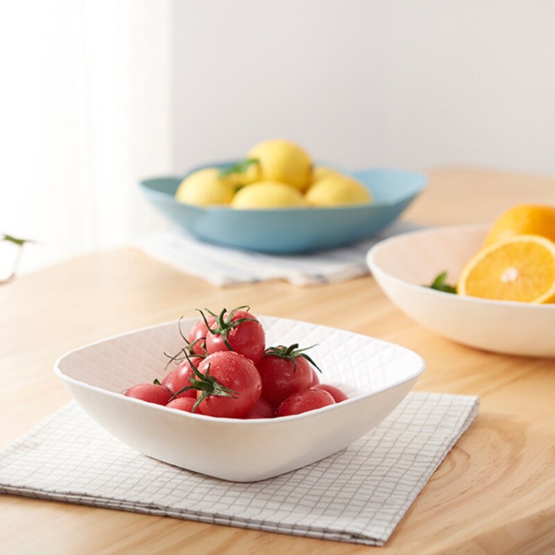 Dinner Plates Dishes Plastic Plate Nordic Style Snack Fruit Plate Salad Dessert Plate Dinner Platters Square Round Tray Dish