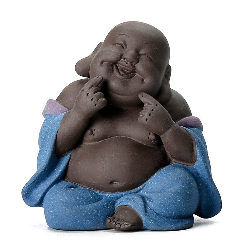 Lilla sand te kjæledyr keramiske buddha statuer kina håndverk hjemmepynt maitreya buddha skulptur teisme tilbehør