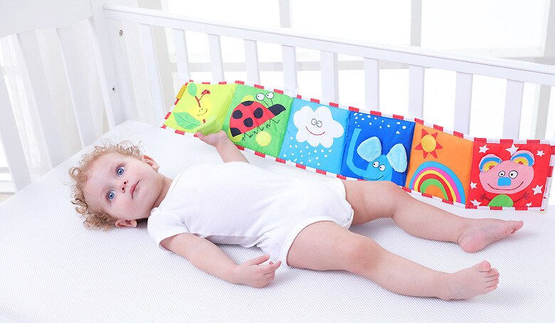 Jouets pour bébés de 0 à 12 mois | Hochets pour nourrissons, en tissu, bouquin multi-touch, multifonction amusant et Double couleur, lit de bébé antichoc