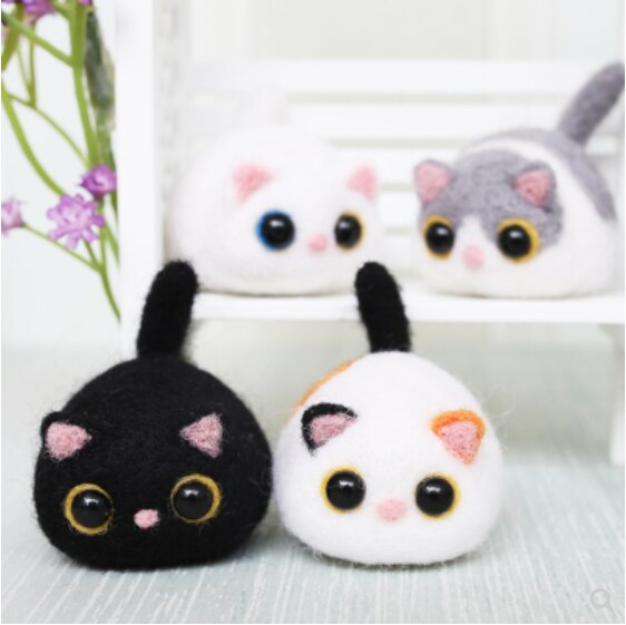 Wolle filz Jab, katze, Hand-gemacht DIY, kreative katze ei. Wolle nadel Bausatz wollfilz nadel filzen dekoration handwerk needlecra
