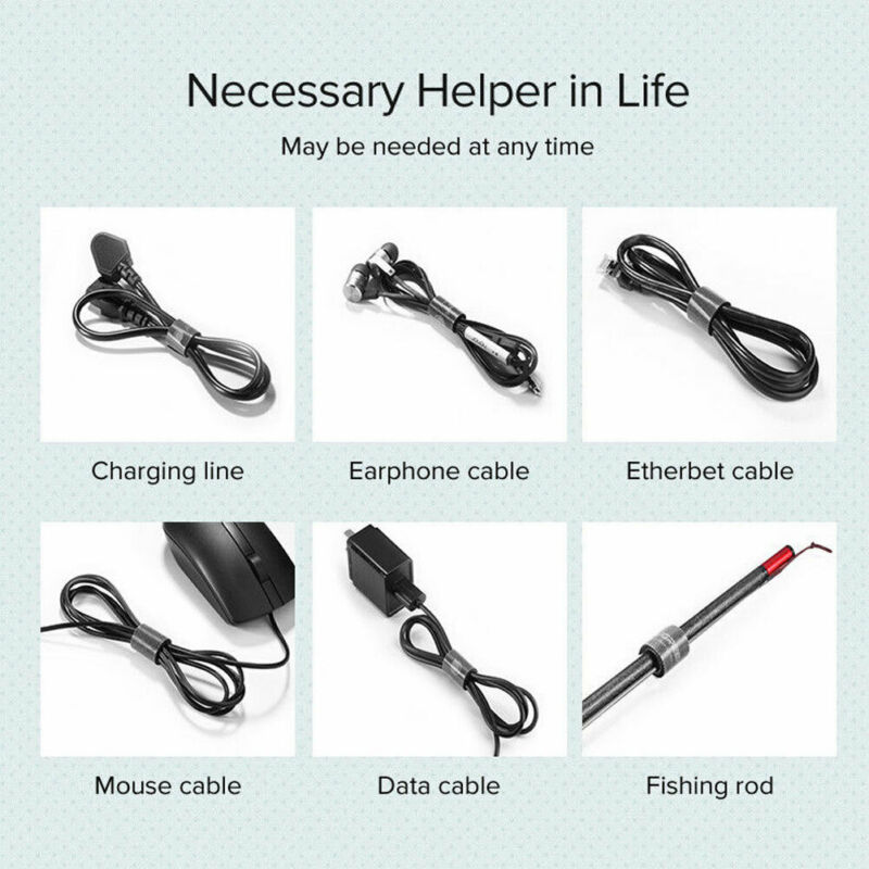 0.5/1/2/3/5m Cable Organizer Magic Sticker Fastener Tape Saver Protector USB Cable Management Winder Wire clip cable protector