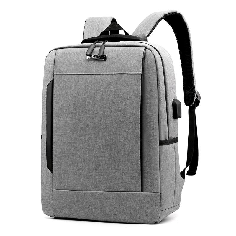 Skole rygsæk vandtæt bærbar computer mænd rygsæk skoletasker til teenage drenge skulder mochila ridsefast rygsæk: Grå