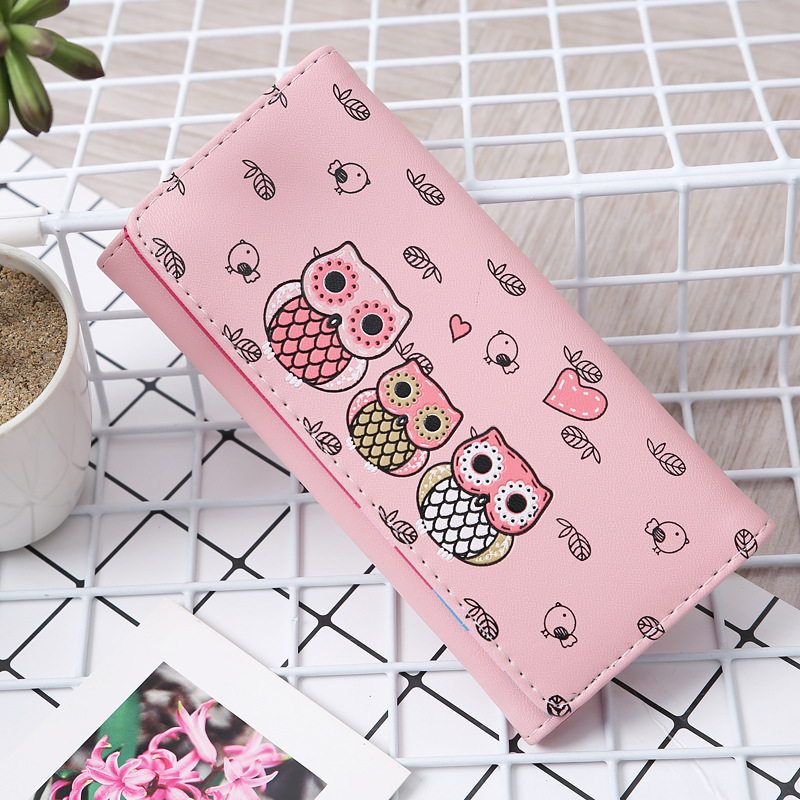 Women Wallets Cute Owl Lady Coin Purse Parent-child Style MoneyBags Clutch Cartoon Wallet Cards ID Holder Purses Burse Notecase