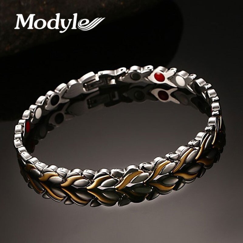 Modyle brand health energy armbånd armbånd 316l magnetiske armbånd i rustfrit stål til kvinder: Default Title