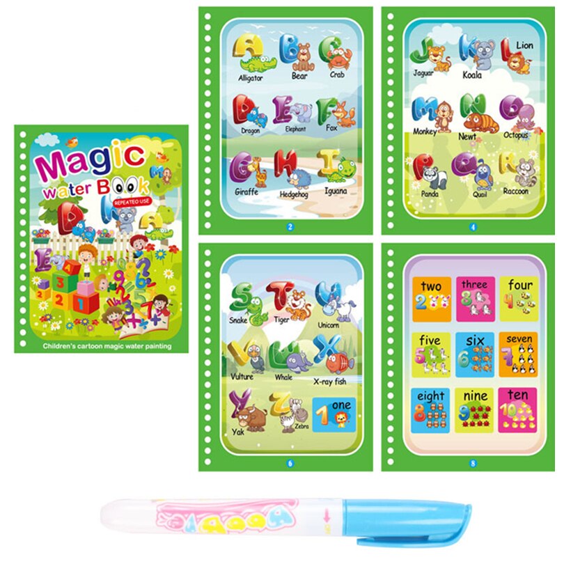 LOLEDE Magic Water Drawing Book Coloring Book Doodle Magic Pen Painting Drawing Notebooks Kids Birthday Christmas Year: 41