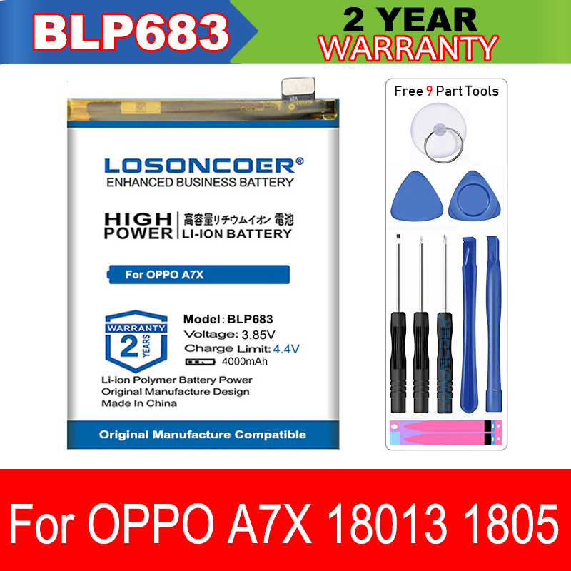 For OPPO R15 Pro A91 A7X 18013 1805 A37 R7S R7s R7SM R7st Find X A77 A73 A73S A73T R9 R9TM A79 R9S PLUS F11 Pro Find 7 Battery: BLP683 A7X 18013 180