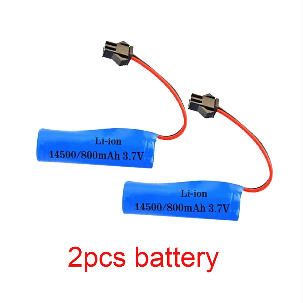 3.7V 800mah 14500 AA Batteria ricaricabile per giocattoli telecomandati Elicottero auto Treno Moto Batterie per auto giocattolo con spina SM: Blu