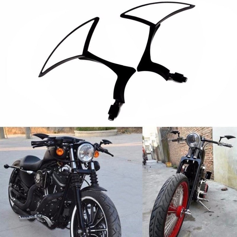 Motorfiets Black Blade Achteruitkijkspiegels voor Harley Cruiser Bobber Chopper