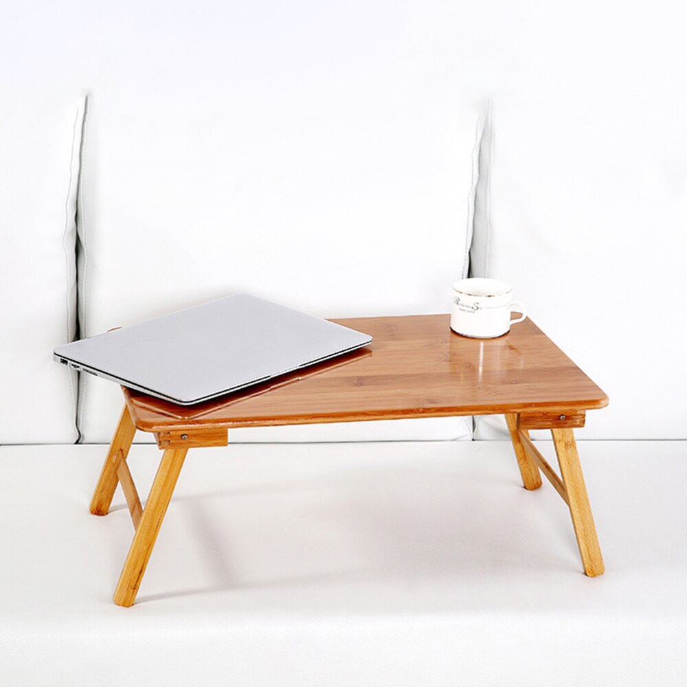1pc sammenleggbare bord slitesterkt elegant utsøkt bærbart bærbart skrivebord seng laptopstativ bambusbord lite skrivebord