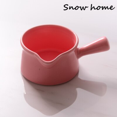 Mini Pot Keramische Melkkan Met Handvat Kleine Melk Cup Soepkom Bakken Kom Voedsel Sap Emmer: 140ML PINK