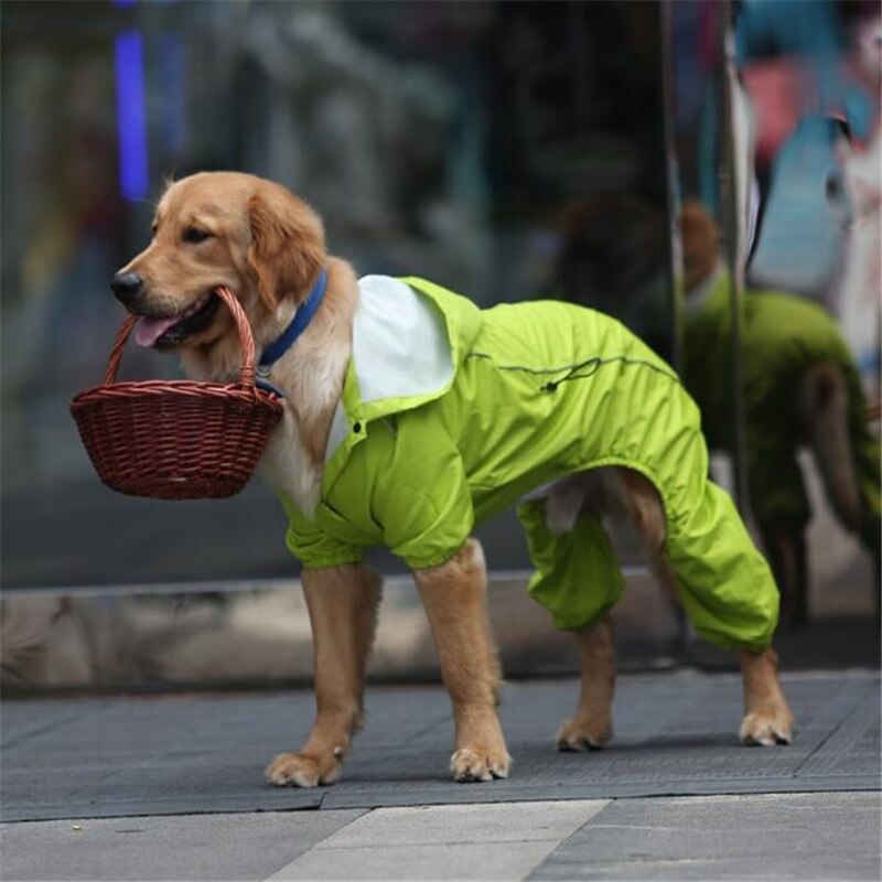 Pet Big Dog Raincoat Clothes For Labrador Golden Retriever Large Dog Waterproof Jumpsuit Rain Coat Jacket Pet Clothing Raincoats