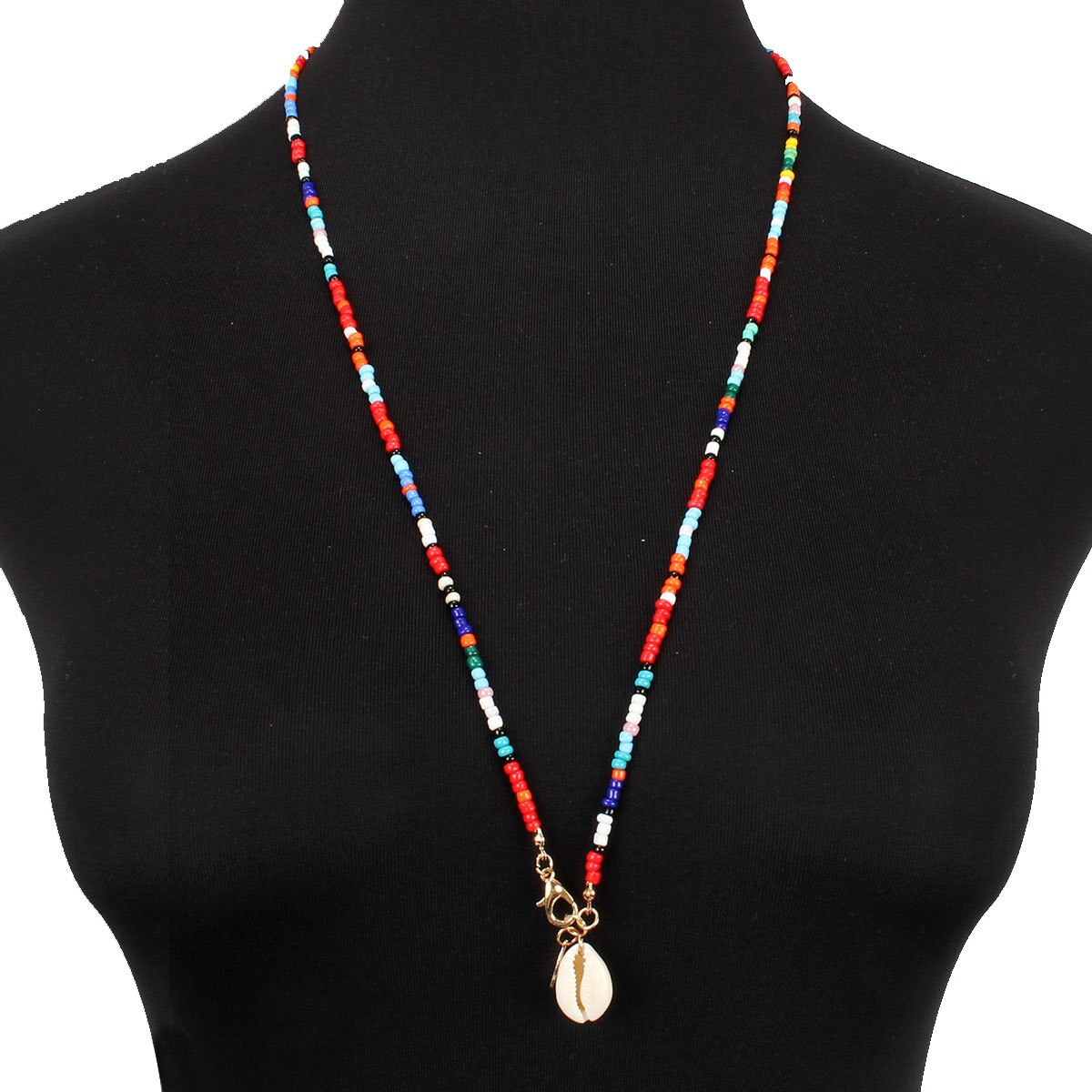 European and American items Bohemian style colorful rice Bead Necklace personality Shell Necklace female