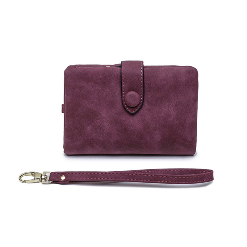 Wallet Bag For Women Female Leather Wallet Matte Short Cartera Mujer Cute Tri-fold Multi-card Lady Phone Purse: Beige