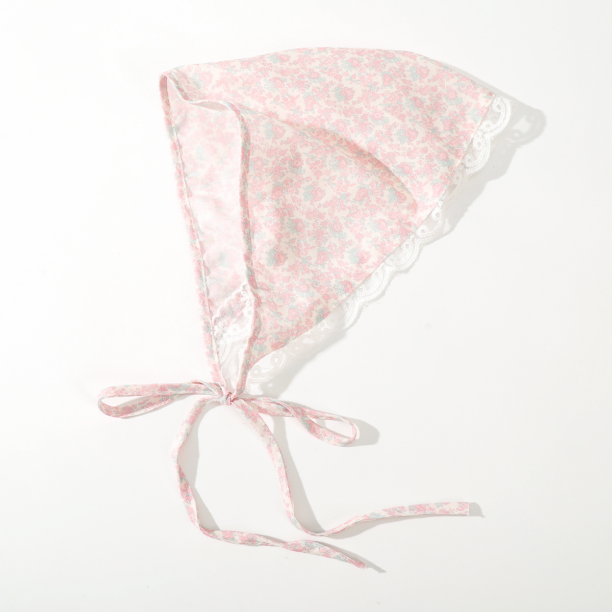 Bufanda triangular con estampado de tela, bandas para el cabello con flores, turbante, Bandana, diademas para mujer, accesorios para el cabello Retro dulces: Rosa