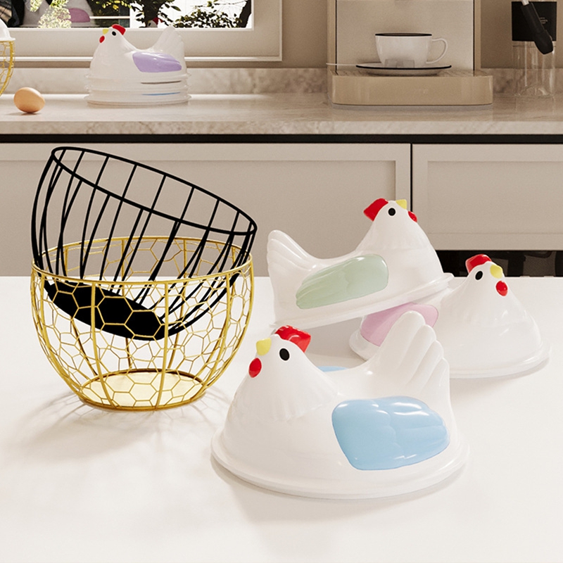 Chicken Egg Basket Metal Wire Chicken Egg Storage Basket Cute Portable Chicken Egg Holder Fresh Egg Holder for Pantry