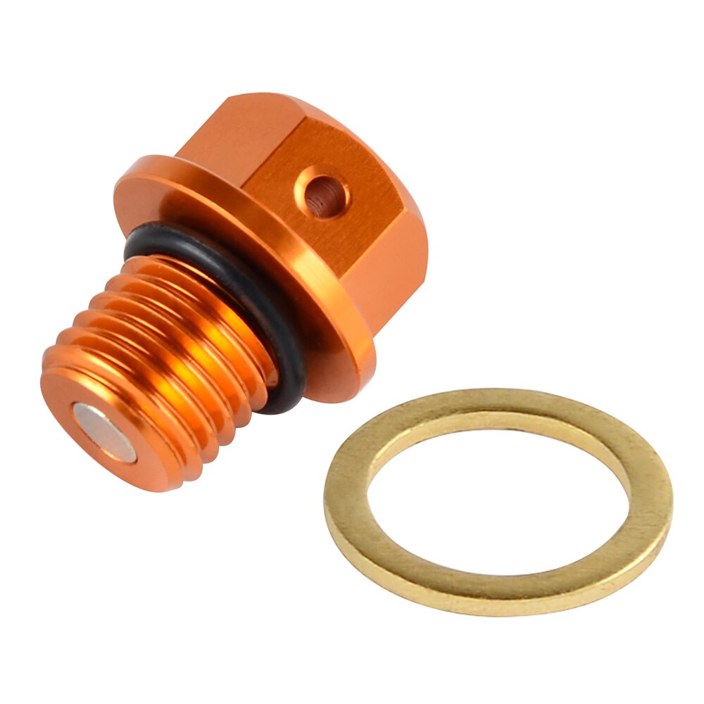 Magnetisk olieaftapningsbolt passer til ktm 50 125 200 250 300 350 450 530 sx sxf exc xc xcw xcf 690 950 990 super duke adventure: Orange