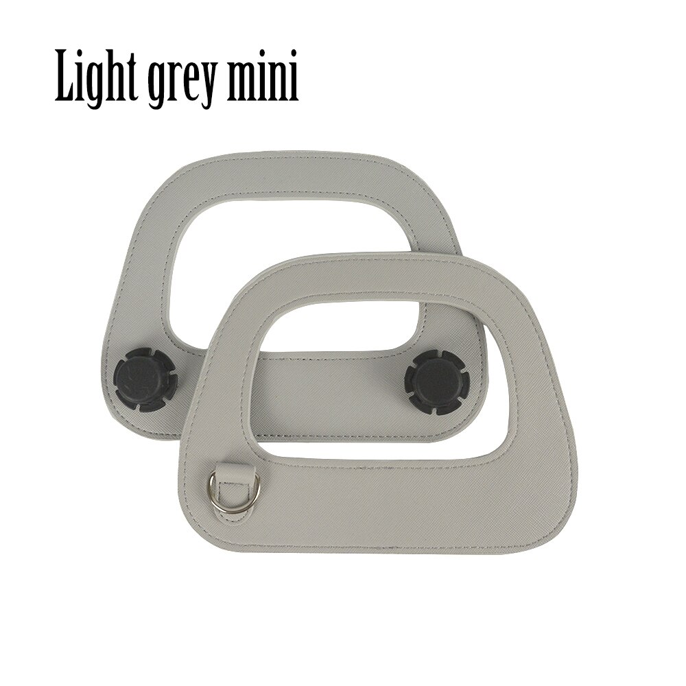 Novo obag oblongo falso couro lidar com prata metal d fivela soberba borda processo de pintura para o saco mini e o chique: light grey mini