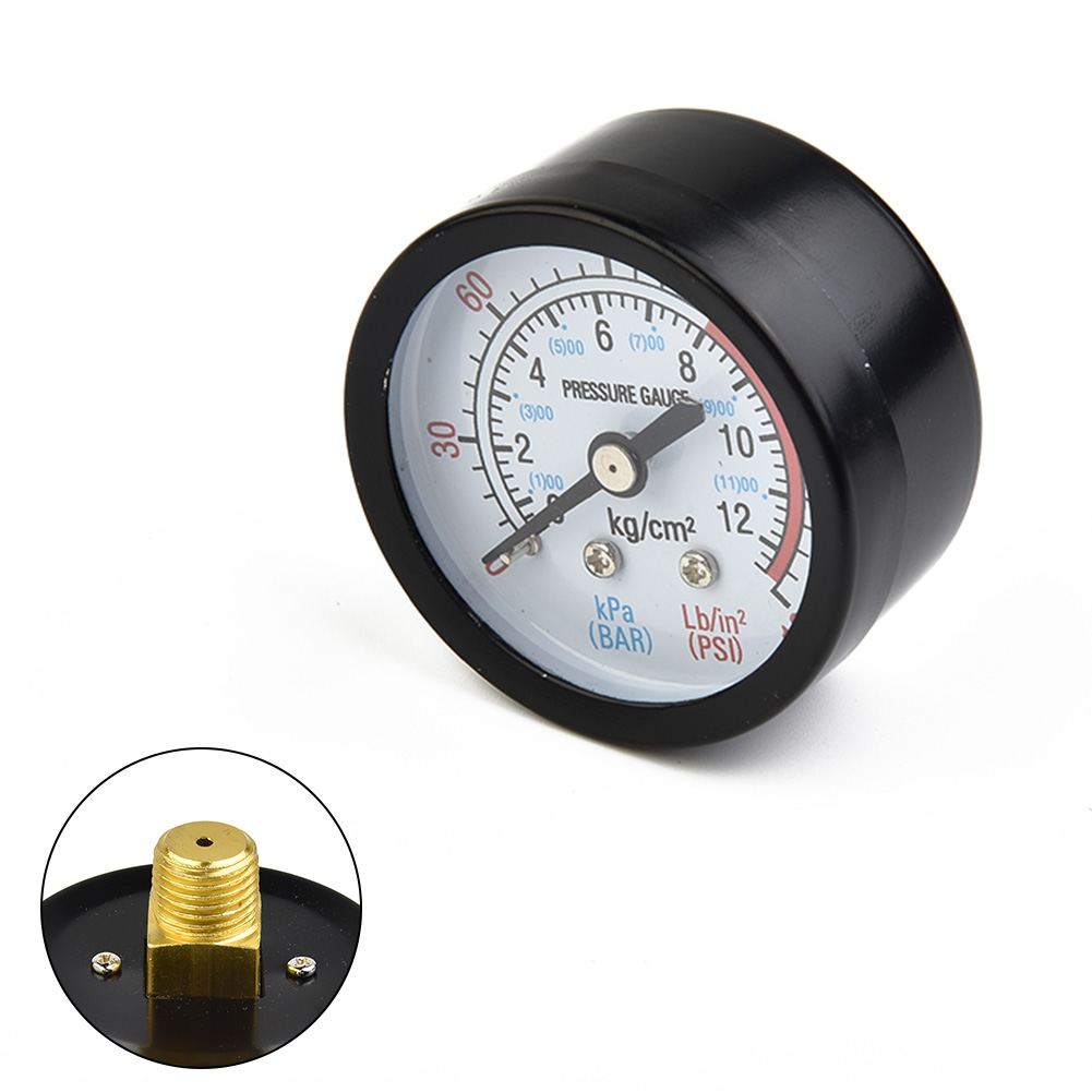 Air Compressor Pressure Gauge Pneumatic Hydraulic Fluid Manometer 13mm 1/4 0-180 PSI 0-12Bar Manometer Voltage Monitor Tool