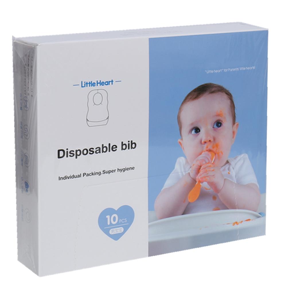 20 stk / pakke vandtæt ikke-vævet stof engangsslibber, der spiser spytpapirhagesmæk til engangs baby: A 10 stk