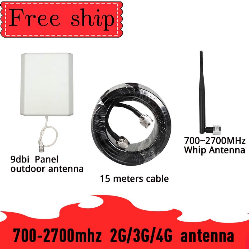9dBi Outdoor Panel Antenna - 900-2700MHz Signal Booster for 2G/3G/4G Repeaters - 15m Cable