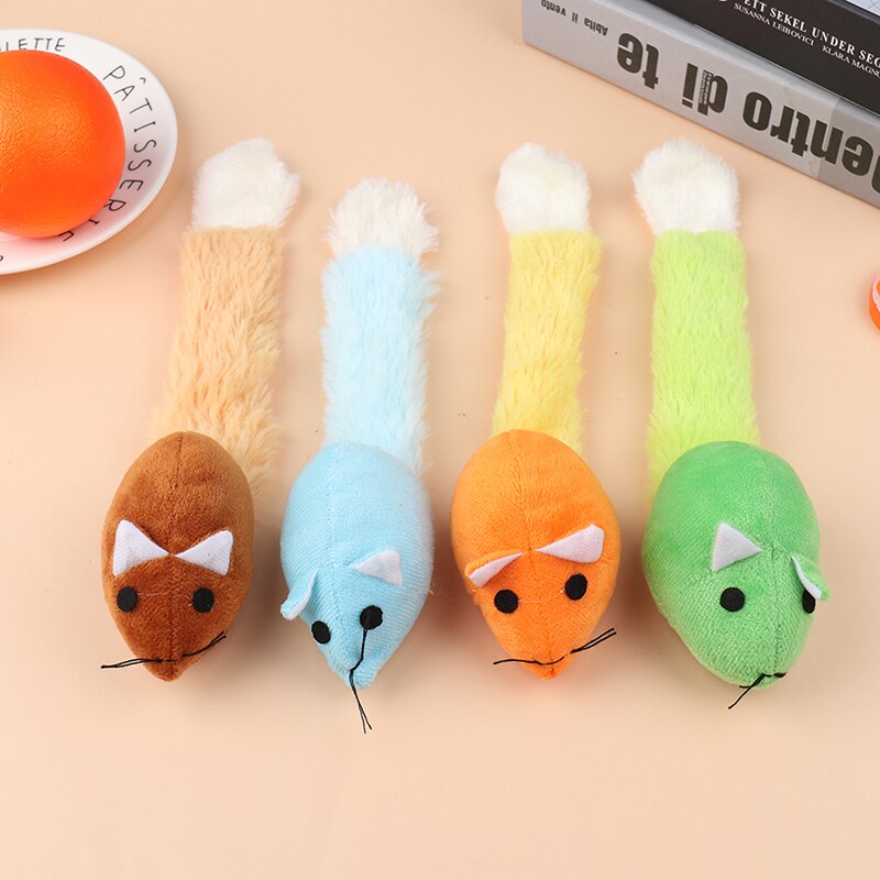 Gato de juguete de felpa divertido gatito juguete suave sólido ratón interactivo juguetes para gatos domésticos juego de entrenamiento suministros para gatos